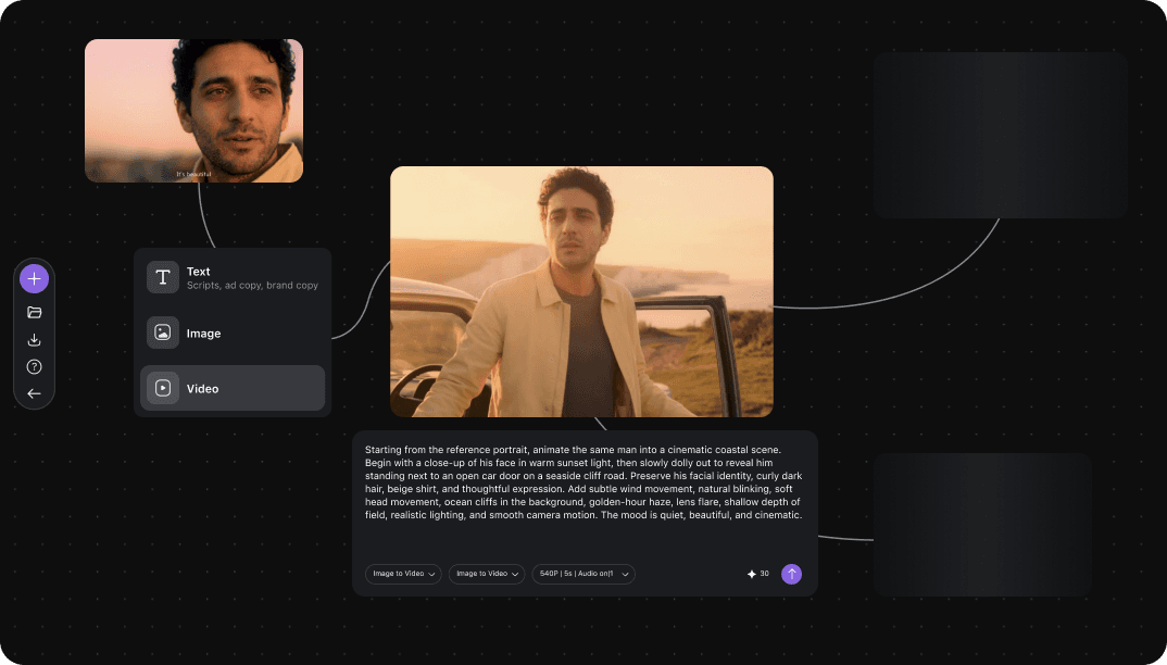 Collart brings AI image generation, AI video generation, creative models, templates, and editing tools into one web-based workspace. Move from an idea or source image to a finished visual without switching between disconnected tools.