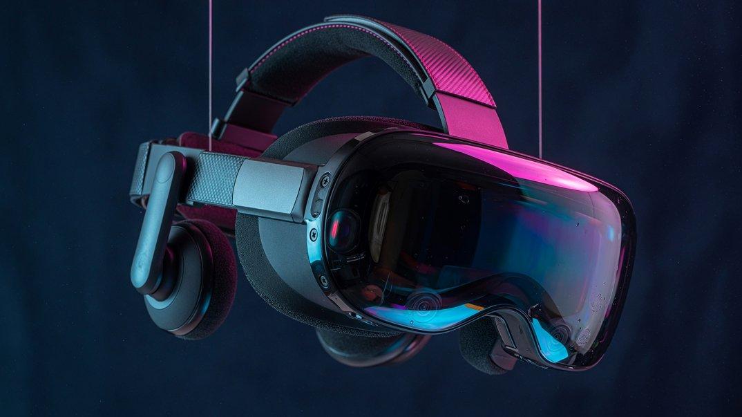 Product reference for Seedance 3.0: headphones in colorful studio lighting